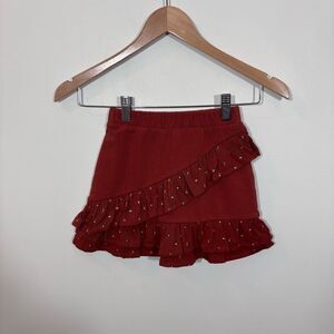 The Sunday Collective Girls Ruffle Burnt Henna Cotton Skirt NEW with tags Size 3